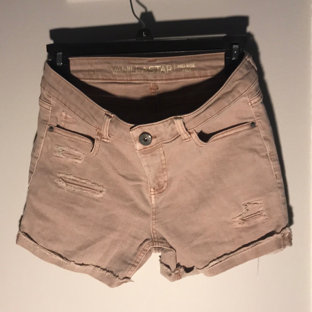 Beige Ripped shorts
